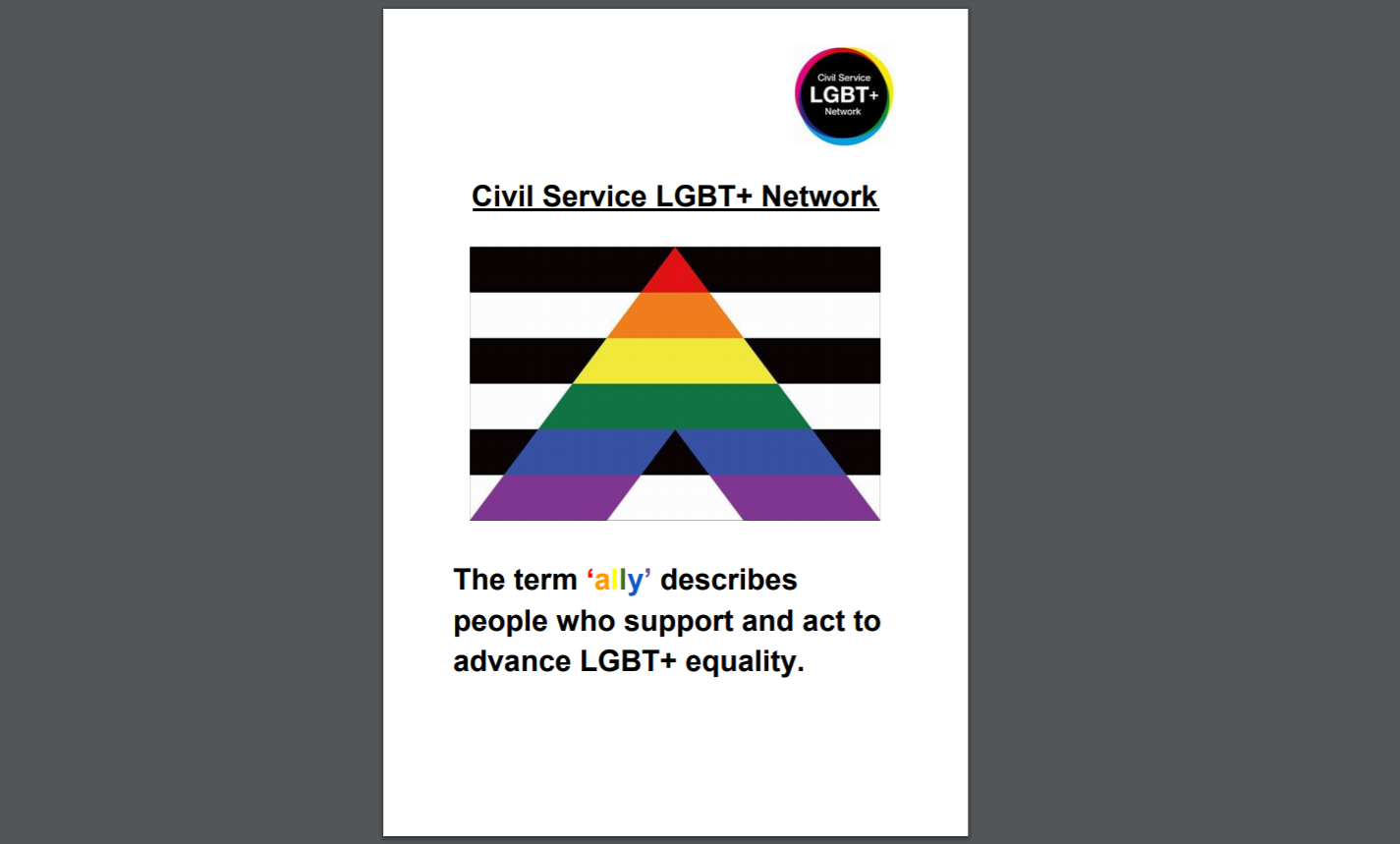 The front cover of the ally resources