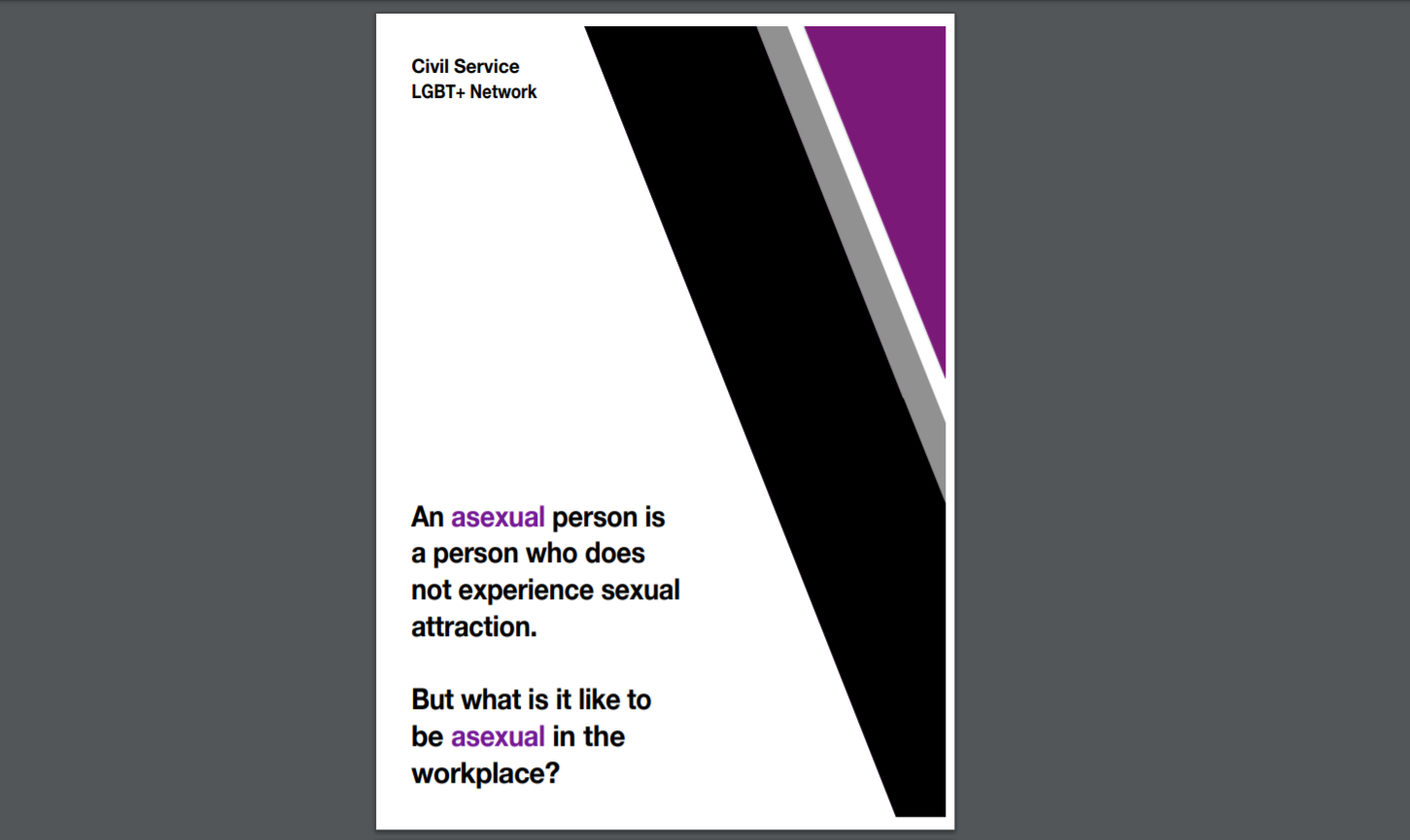 The front cover of the new asexuality fact sheet